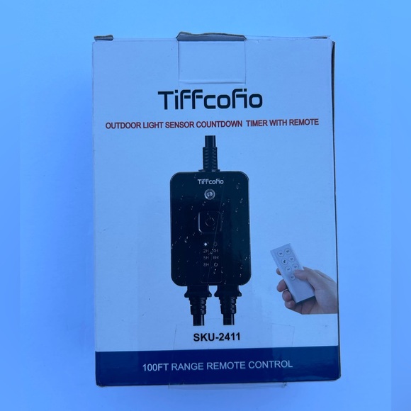 Tiffcofio New Outdoor Light Sensor Countdown Timer With Remote, 100 FT Range - Picture 11 of 15